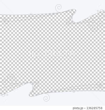Simple design frame of curved lines, waves, background, square size 136285758