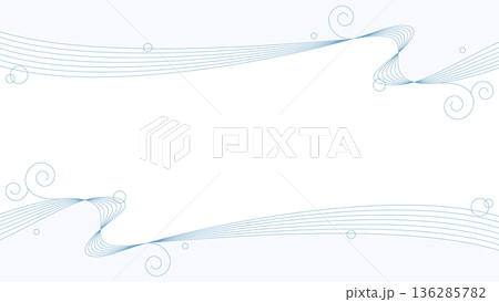 曲線のシンプルなデザインフレーム、波、背景、16:9サイズ 曲線のシンプルなデザインフレーム、波、背景、16:9サイズ 136285782