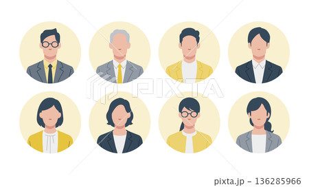 ビジネスパーソンのユーザーアイコンのセット 136285966