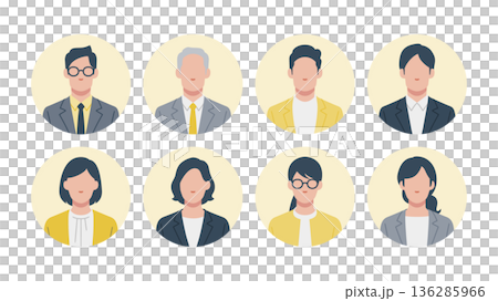 ビジネスパーソンのユーザーアイコンのセット 136285966