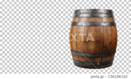 白色背景上的舊酒桶 白色背景上的舊酒桶 136286182
