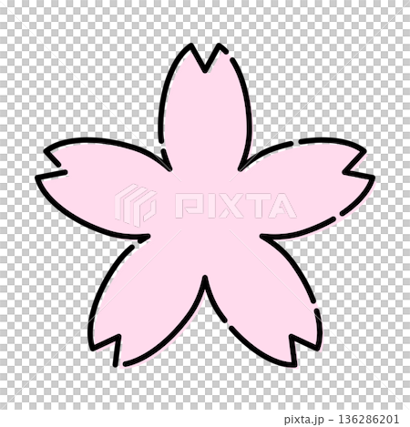 時尚復古櫻花插畫向量素材 時尚復古櫻花插畫向量素材 136286201