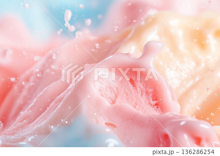 フレッシュなストロベリーとバニラのアイスクリーム AI画像 フレッシュなストロベリーとバニラのアイスクリーム AI画像 136286254