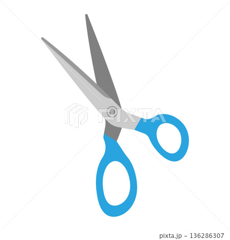 Sewing scissors. Isolated white background. Vector illustration. Hand-drawn 136286307