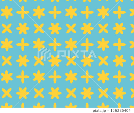 Seamless Christmas pattern. Cute yellow stars. Isolated white background. Vector illustration. Seamless Christmas pattern. Cute yellow stars. Isolated white background. Vector illustration. 136286404