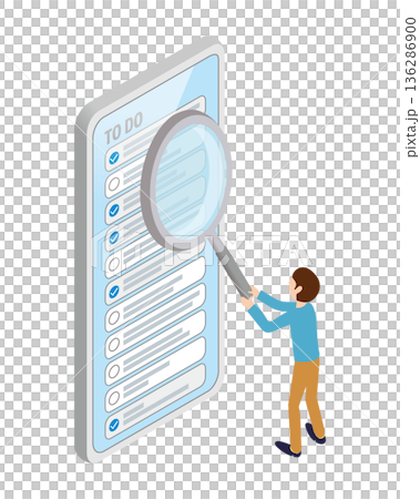 一個人正在用智慧型手機查看待辦事項清單。 136286900