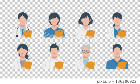 クリップボードを持った医療従事者 クリップボードを持った医療従事者 136286922