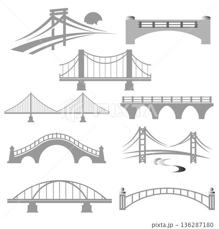 vector design of bridge and pedestrian symbol 136287180