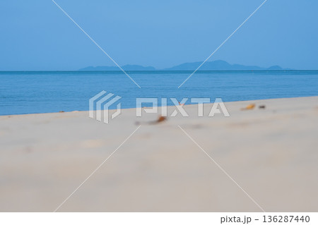 Minimal Blue Seascape with Soft Sandy Foreground 136287440