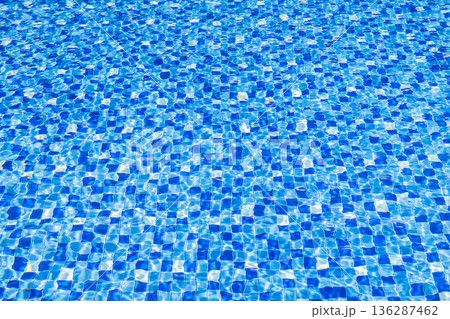 Blue Swimming Pool Tile Water Texture with Ripples Blue Swimming Pool Tile Water Texture with Ripples 136287462