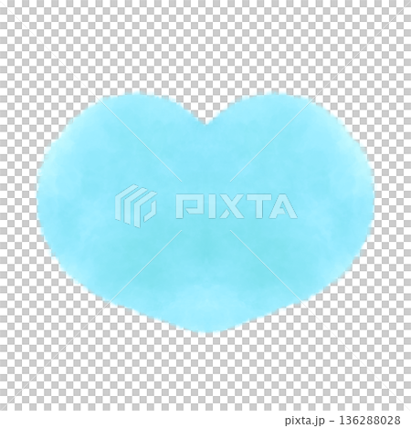 かわいい青いハートマークの水彩風イラスト素材 136288028