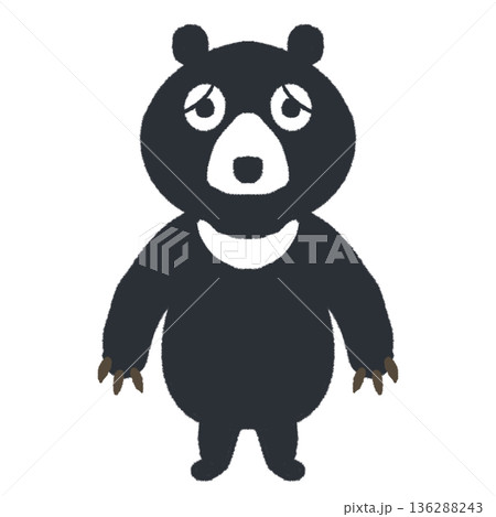 困り顔のクマのイラス 困り顔のクマのイラス 136288243