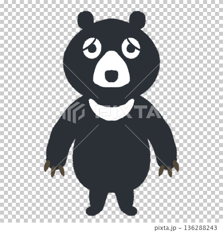 Illustration of a bear with a troubled face 136288243