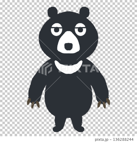 半目のクマのイラスト 136288244