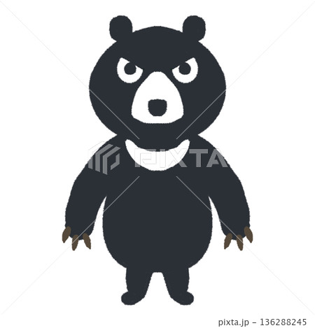 怒った表情のクマのイラスト 怒った表情のクマのイラスト 136288245