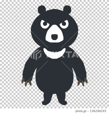 怒った表情のクマのイラスト 怒った表情のクマのイラスト 136288245