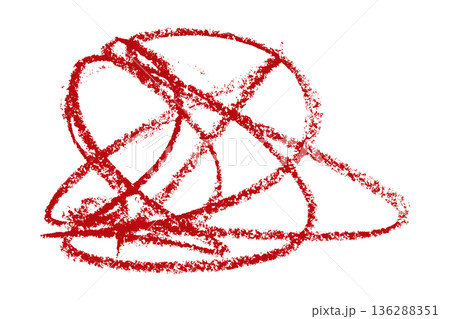 red pencil strokes isolated on transparent background 136288351