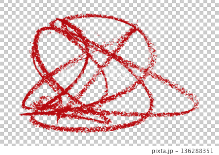 red pencil strokes isolated on transparent background 136288351