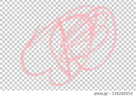 pink pencil strokes isolated on transparent background 136288353