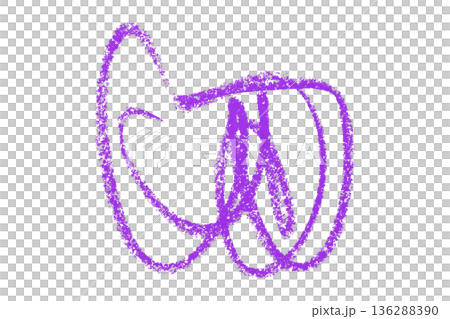 purple pencil strokes isolated on transparent background 136288390
