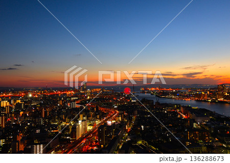 アートホテル大阪ベイタワーからの夜景 アートホテル大阪ベイタワーからの夜景 136288673