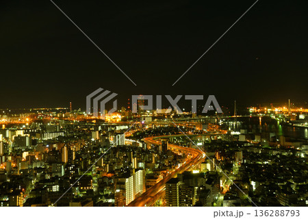 アートホテル大阪ベイタワーからの夜景 アートホテル大阪ベイタワーからの夜景 136288793