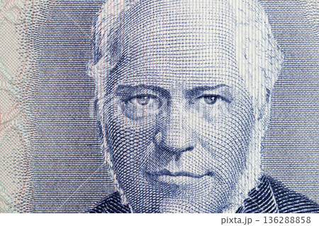Jon Sigurosson a closeup portrait from old Icelandic money Jon Sigurosson a closeup portrait from old Icelandic money 136288858