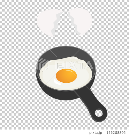 Illustration of a fried egg being cooked Illustration of a fried egg being cooked 136288893