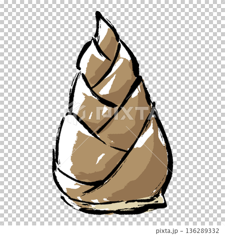 手繪竹筍插圖，筆觸流暢。 136289332