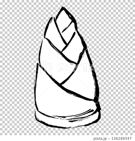 手繪竹筍插圖，筆觸流暢。 136289347