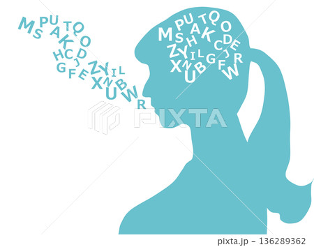 思考を言語化するする女性のイラスト 136289362