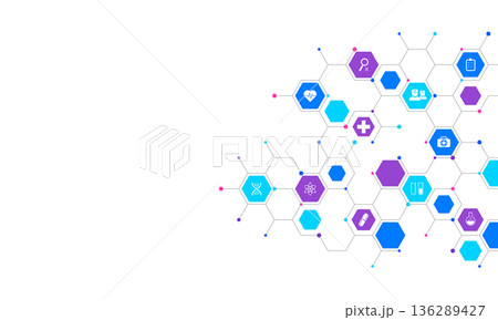 Medical background and healthcare technology with flat icons and symbols. Concept and idea for health care business, innovation medicine, health safety, science, medical research, and development. Medical background and healthcare technology with flat icons and symbols. Concept and idea for health care business, innovation medicine, health safety, science, medical research, and development. 136289427