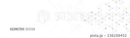 Graphic design element for web page or banner with a geometric pattern of triangle shapes. Graphic design element for web page or banner with a geometric pattern of triangle shapes. 136289452