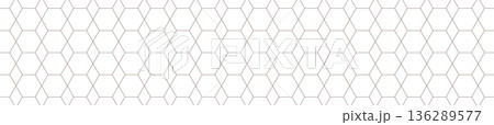 Panoramic Minimalist Seamless Geometric Pattern with Thin Black Lines Forming Hexagons and Diamonds on White Background Panoramic Minimalist Seamless Geometric Pattern with Thin Black Lines Forming Hexagons and Diamonds on White Background 136289577