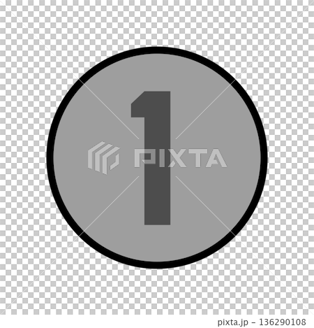 A simple illustration of a 1 yen coin 136290108
