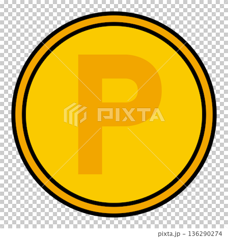 A simple illustration of a point coin (P mark) A simple illustration of a point coin (P mark) 136290274