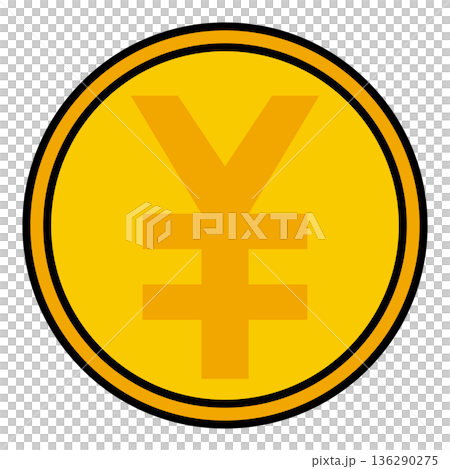 Illustration of a gold coin with a yen symbol (¥) Illustration of a gold coin with a yen symbol (¥) 136290275