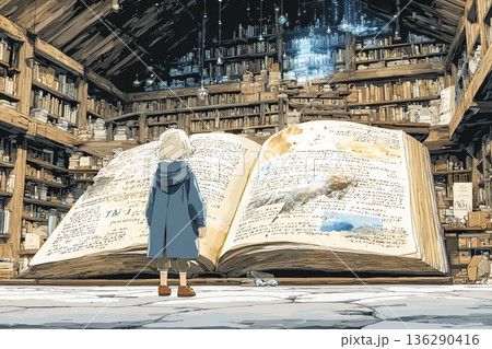 理論コードを読むAI｜知性と倫理を表現した未来コンセプトイメージ 136290416