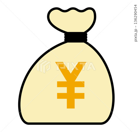 円記号（￥）が入ったマネーバッグ・お金の袋のイラスト 136290454