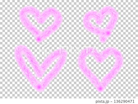 Illustration of a fur heart mark material Illustration of a fur heart mark material 136290471