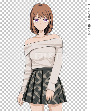Girl in a skirt 136290491