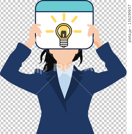 アイデアが閃くビジネスウーマンのイラスト 136290657
