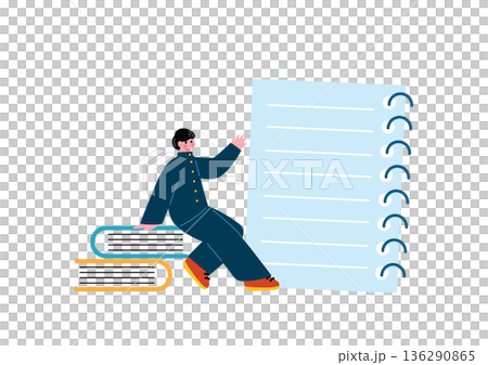 穿制服的男學生插圖 136290865