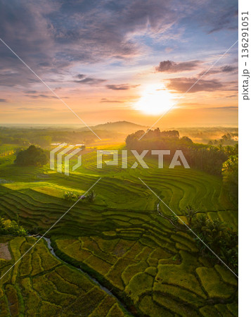 beautiful morning view indonesia panorama landscape beach with beauty color and sky natural light 136291051