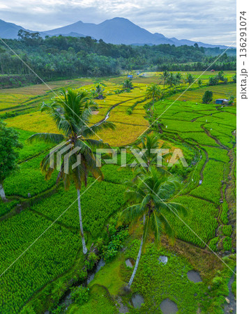 beautiful morning view indonesia panorama landscape beach with beauty color and sky natural light 136291074