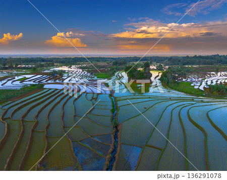 beautiful morning view indonesia panorama landscape beach with beauty color and sky natural light beautiful morning view indonesia panorama landscape beach with beauty color and sky natural light 136291078