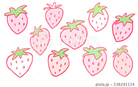 手描きのイチゴ 136291114