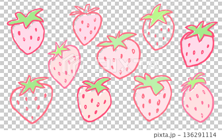 手描きのイチゴ 136291114