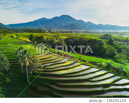 beautiful morning view indonesia panorama landscape beach with beauty color and sky natural light 136291129
