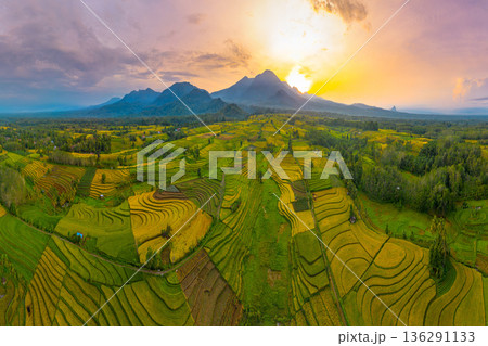 beautiful morning view indonesia panorama landscape beach with beauty color and sky natural light beautiful morning view indonesia panorama landscape beach with beauty color and sky natural light 136291133